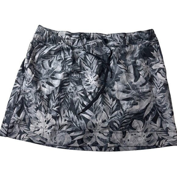 Speedo Black/Gray Skort With Tropical Leaf Print XL - Picture 1 of 6